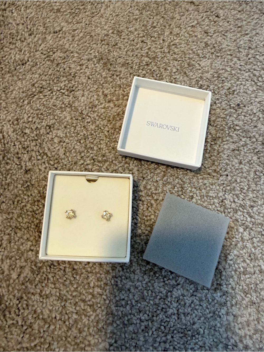 Swarovski Canary Yellow Square Cut Stud Earrings